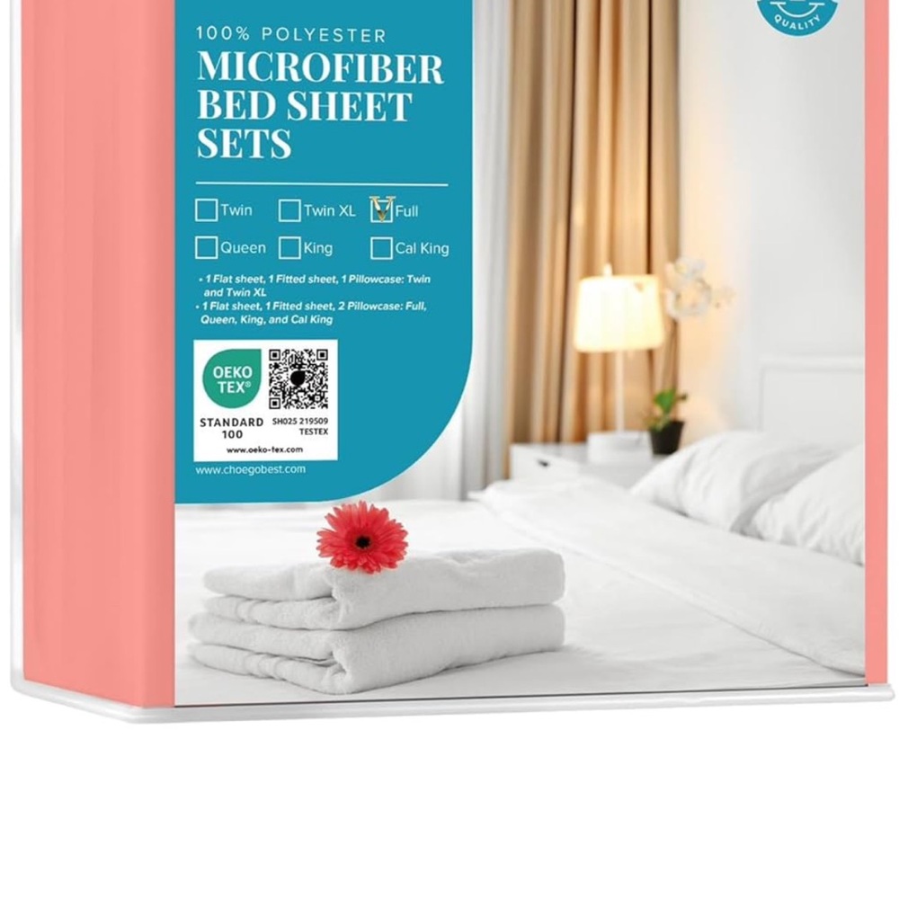 Red Microfiber Bed Sheet Set - Picture 2 of 6